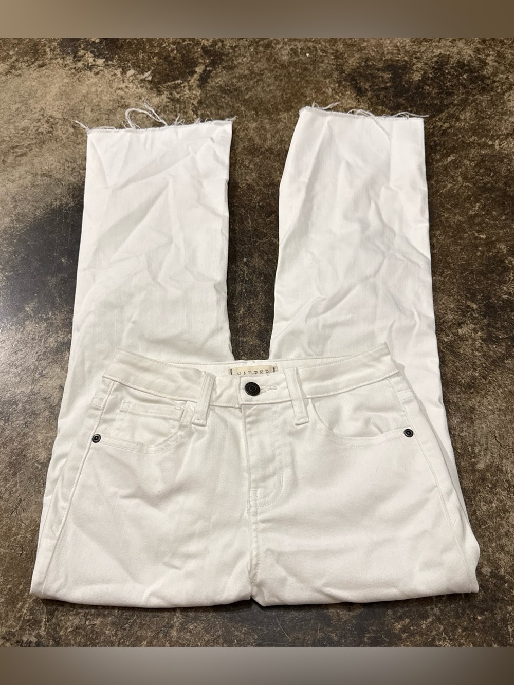 Women's White Cropped Ankle Jeans - Slim Straight Fit